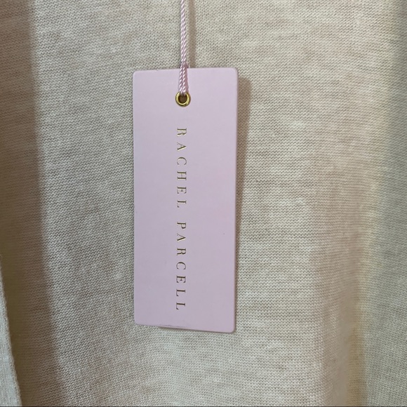 Rachel Parcell Ruffle Sleeve Open Front Cardigan with Pockets XS Oatmeal Beige - Picture 4 of 9